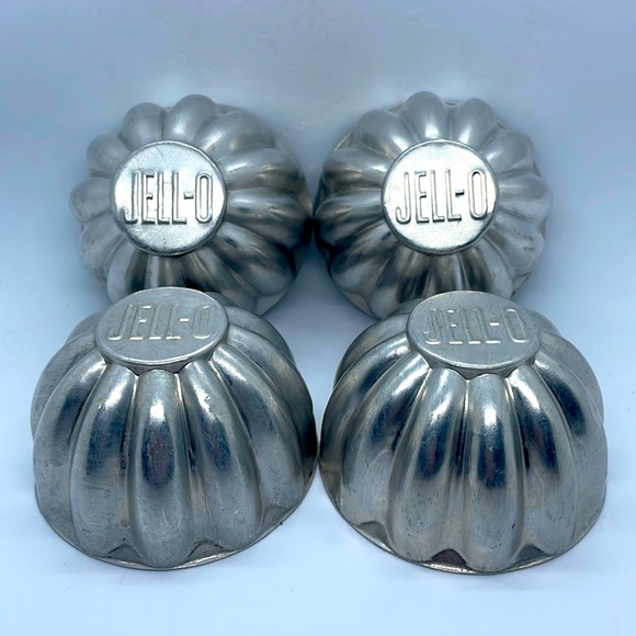 JellO Kitchen Vintage Fluted Jello Molds Set Of 4 Aluminum Poshmark
